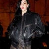 Paris Fashion Week Charli XCX Black Leather Jacket