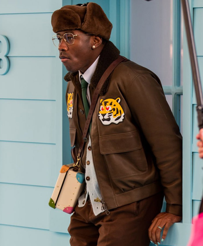 Paris Fashion Week Tyler, The Creator Tiger Patch Brown Jacket