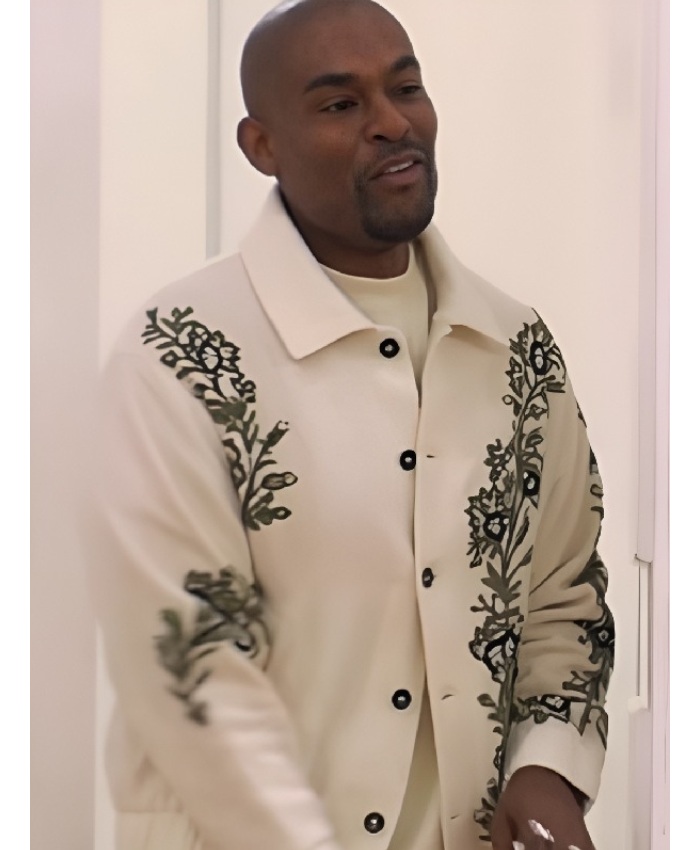 Celebs Go Dating S14 Paul C Brunson Embroidered White Jacket