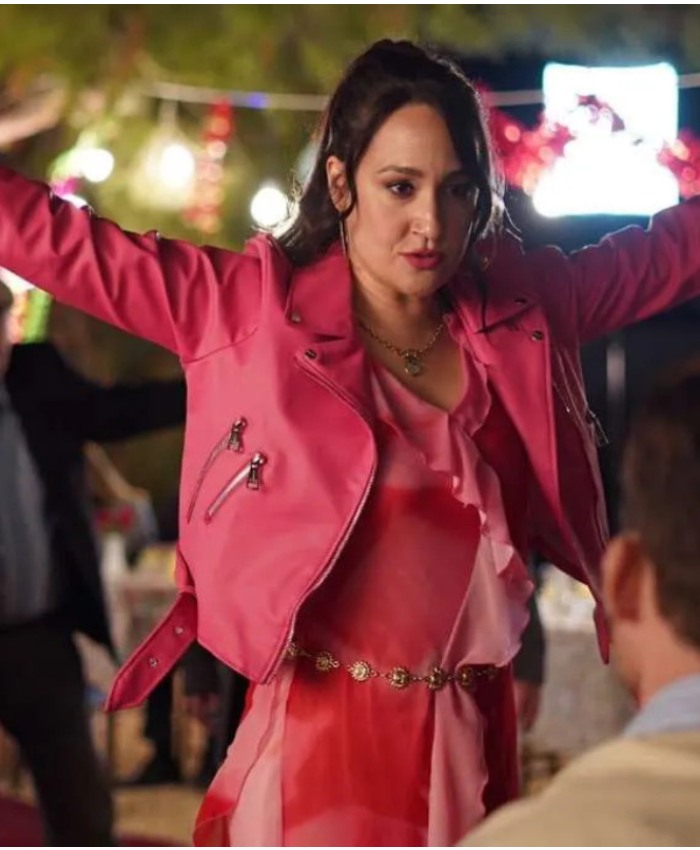 Gupse Özay Platonic 2025 Gulten Pink Biker Leather Jacket