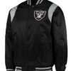 Prime Time Las Vegas Raiders Satin Full-Snap Black and Silver Jacket