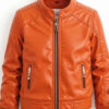 Pumpkin Orange Leather Jacket