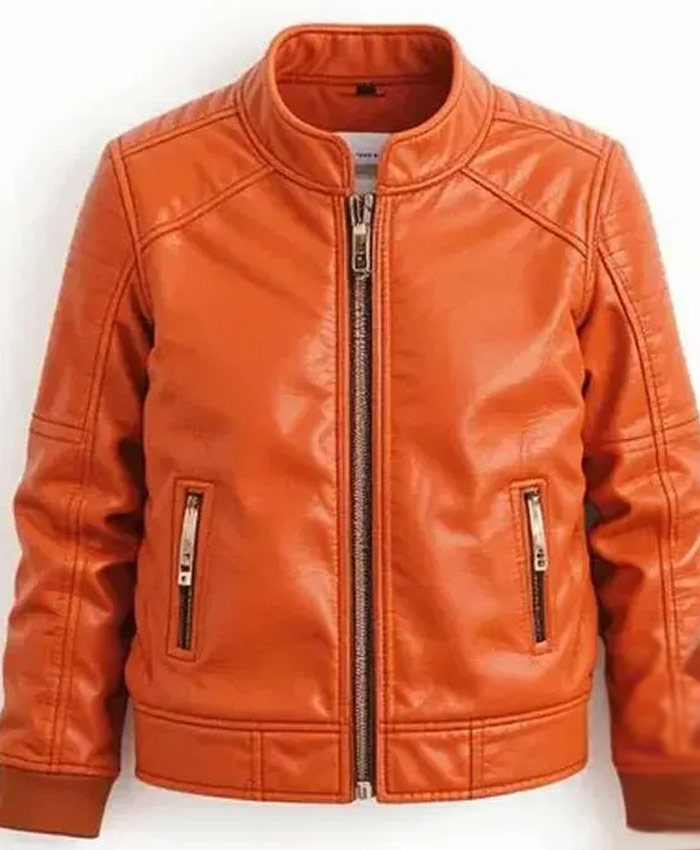 Pumpkin Orange Leather Jacket