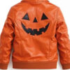 Pumpkin Orange Leather Motorcycle Jacket for Men and Women