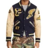 Ralph Lauren Letterman Wool Leather Jacket
