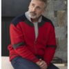Mountainhead 2025 Steve Carell Red Wool Jacket
