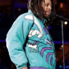 Rapper J Cole Vintage 90s Charlotte Hornets Blue Starter Jacket
