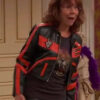 Raven's Home Tv Series Mindy Sterling Black and Red Leather Jacket