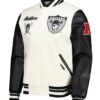 Shop Las Vegas Raiders Retro Classic Varsity Cream and Black Jacket