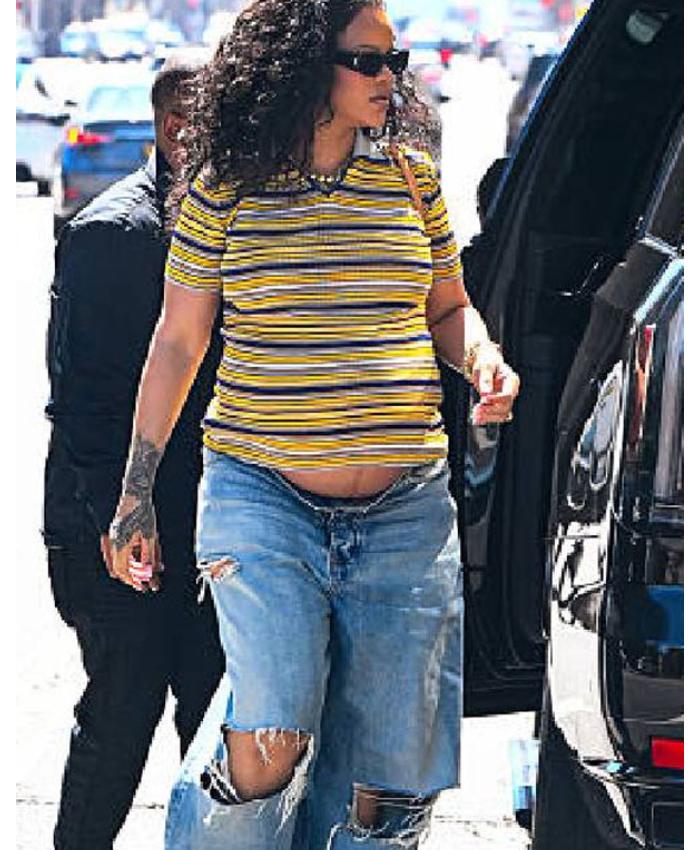 Rihanna LA Multicolor Striped T-Shirt