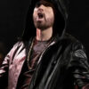 Rock and Roll Hall of Fame Eminem Black Leather Hooded Jacket