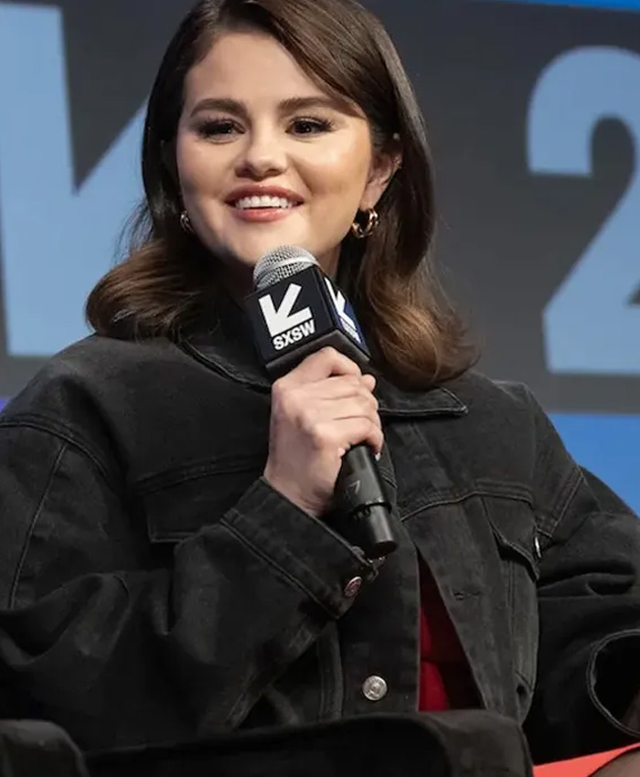 SXSW Selena Gomez Black Denim Jacket