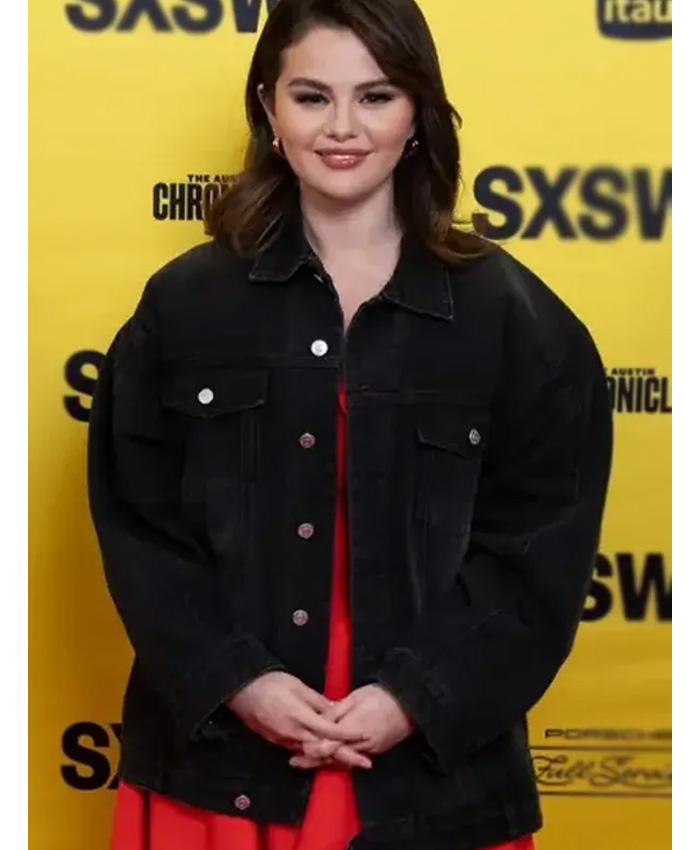 Selena Gomez Black Denim Jacket