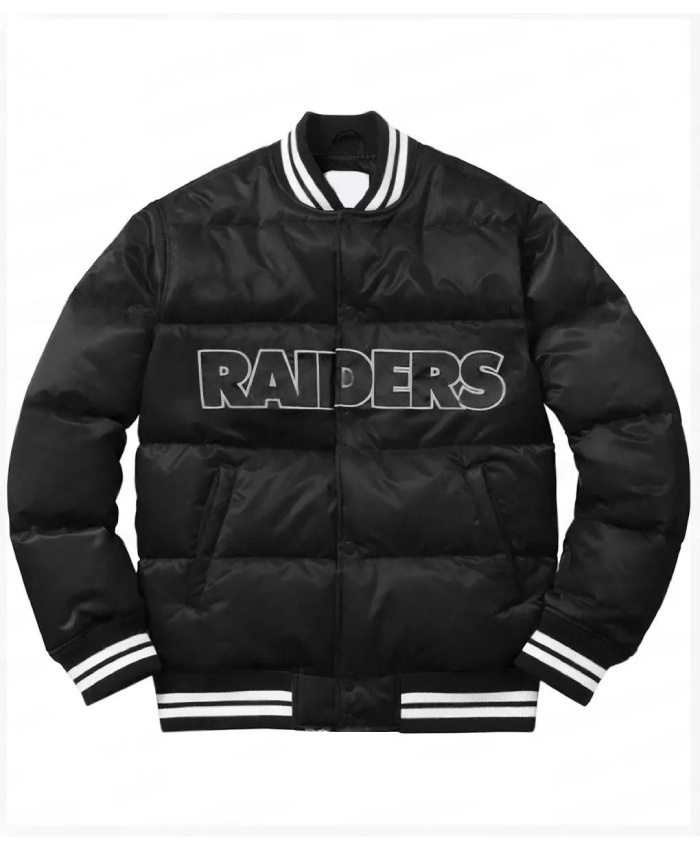Bubble Las Vegas Raiders Black Varsity Jacket