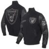 Las Vegas Raiders Full-Zip Black Varsity Jacket