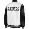 Las Vegas Raiders Historic Renegade WhiteBlack Full-Snap Satin Jacket