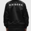 Las Vegas Raiders Lightweight Bomber Black Satin Full-Zip Jacket