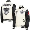 Las Vegas Raiders Retro Classic Varsity Cream and Black Jacket