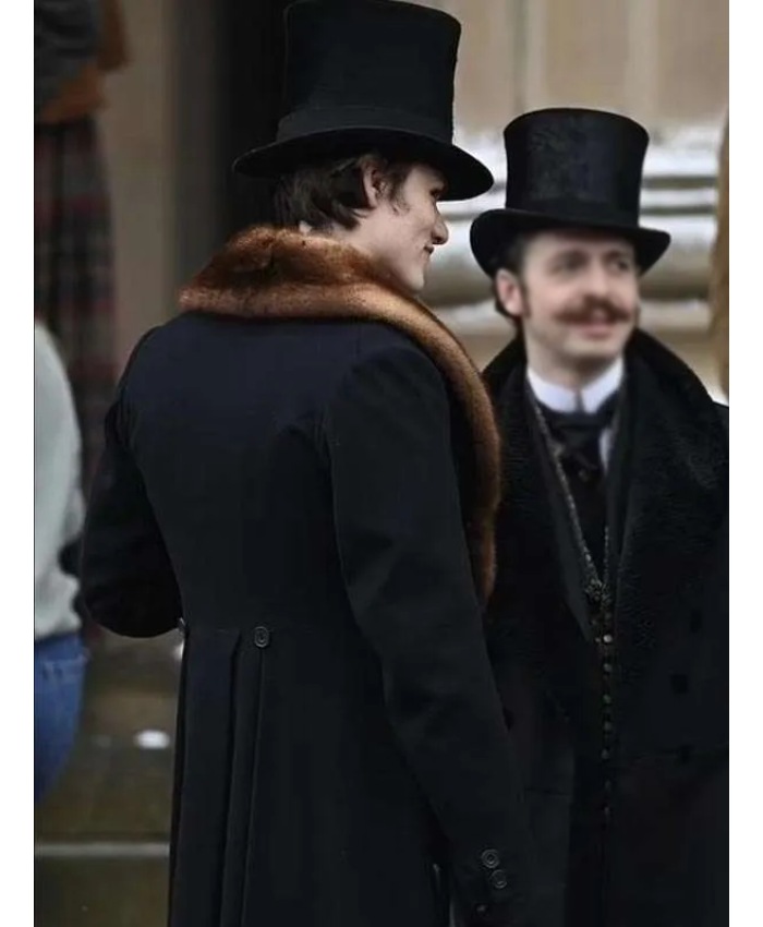 TV Series House of Guinness Edward Guinness Black Shearling Wool Coat Buy Now