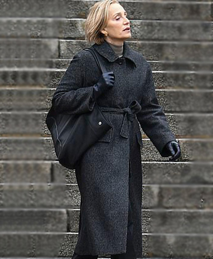 Slow Horses Kristin Scott Thomas Grey Wool Coat