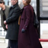 Slow Horses Kristin Scott Thomas Maroon Wool Trench Coat
