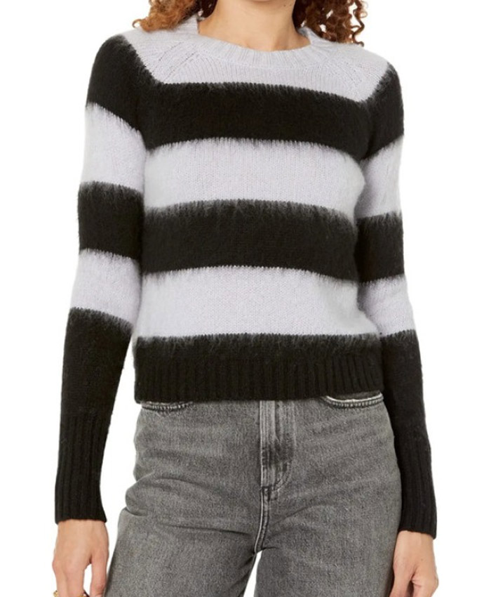 Slow Horses Tv Series Aimee-Ffion Edwards Black and White Striped Sweater