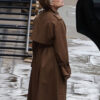 Slow Horses Tv Series Kristin Scott Thomas Brown Cotton Trench Coat