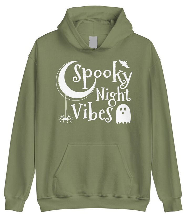 Spooky Night Vibes Green Hoodie