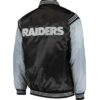 Las Vegas Raiders Leader Black and Silver Satin Jacket