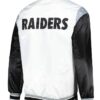 LA Raiders Throwback Warm Up Pitch White Varsity Jacket