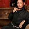 Stella Maxwell X Marella London Launch Party Lydia Karakyriakou Black Cropped Jacket