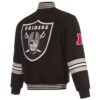 Shop Striped Las Vegas Raiders Full-Zip Varsity Black Wool Jacket