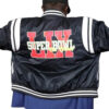 Super Bowl LIX Flavor Flav Black Satin Varsity Jacket