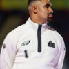 Buy Super Bowl LIX Opening Jalen Hurts Eagles White Zip Up Jacket