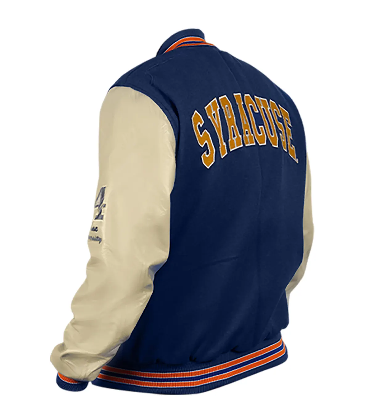 Syracuse S Blue And White Letterman Jacket For Men And Women
