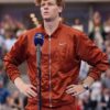 Tennis Player Jannik Sinner US Open Orange Satin Jacket