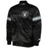 Starter Las Vegas Raiders The Pick and Roll Satin Black Full-Snap Jacket