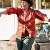 The Roses Olivia Colman Red Satin Shirt