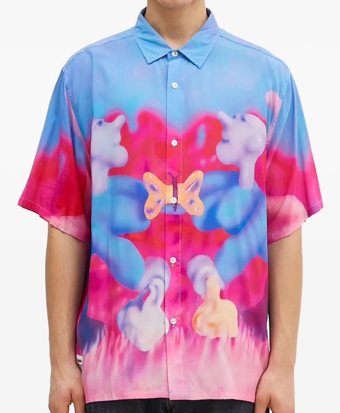 Neil Crosby TV Series The Runarounds 2025 Axel Ellis Pleasures Printed Multicolor Shirt