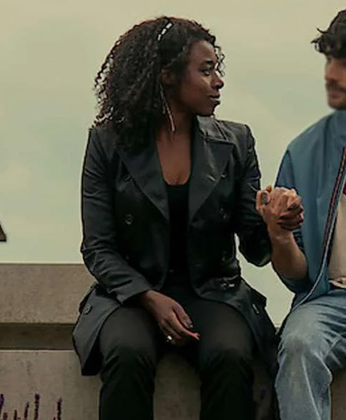 The Sandman Death Black Leather Peacoat