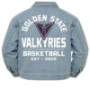 The Wild Collective Golden State Valkyries Blue Denim Jacket