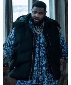 Mayor of Kingstown S03 Deverin Washington Black Puffer Vest