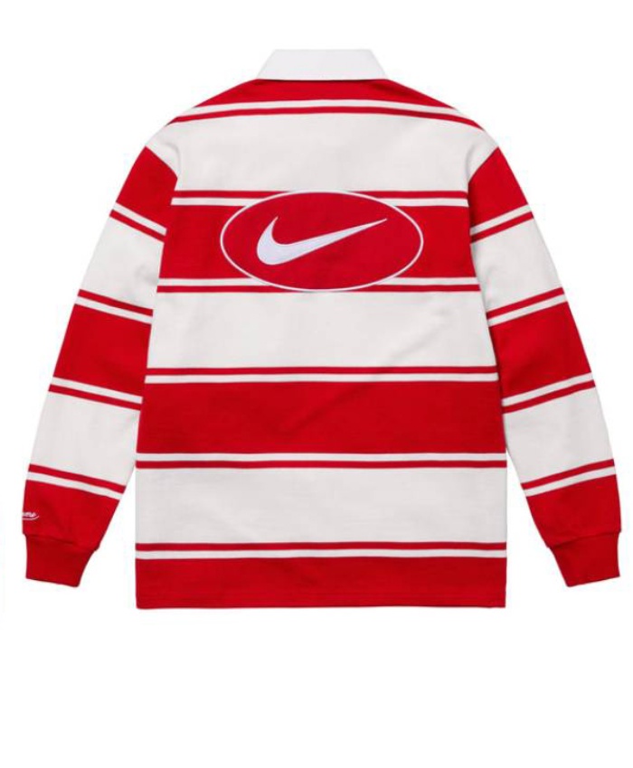 Travis Kelce Red Striped Rugby Shirt