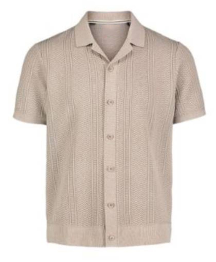 Travis Kelce Walsh Short Sleeve Button-Up Grey Shirt