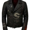 Trick or Treat Gothic Bats Printed Leather Jacket