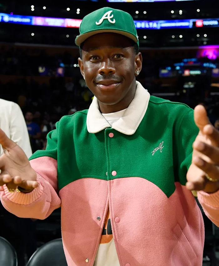 Tyler The Creator Green and Pink Golf Cowboy Varsity Jacket