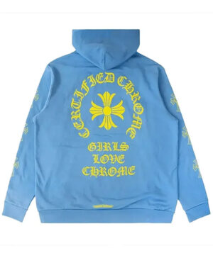 Unisex Chrome Hearts x Drake Girls Love Chrome Blue Hoodie