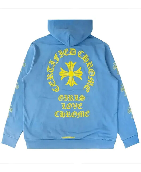 Unisex Chrome Hearts x Drake Girls Love Chrome Blue Hoodie