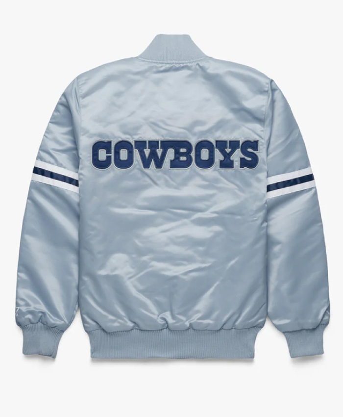 Unisex HOMAGE X Starter Cowboys Grey Satin Starter Jacket