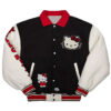 Unisex Hello Kitty Dumbgood Black White Varsity Jacket